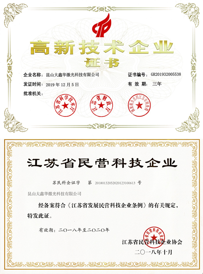 High-tech Enterprise Certificate