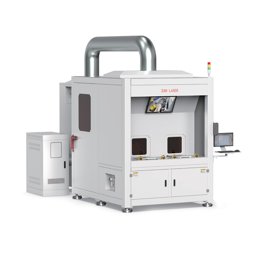 Double slide closed laser welding machine